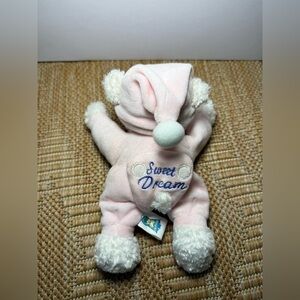 Vintage Calplush Sweet Dreams Bear Nightgown & Cap,Plush,Plushie,Stuffed Animal